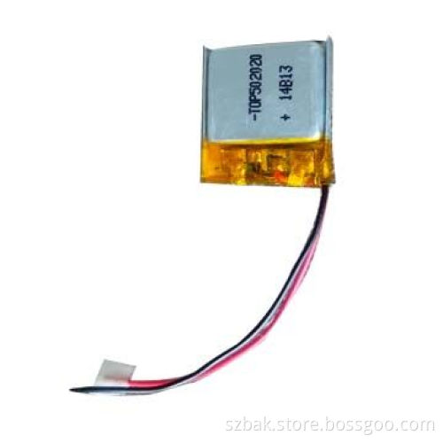 HBAK 502020P, Li-polymer Battery, 3.7V 100mAh, with PCM and Wire Leads, Used for Bluetooth,Headphone